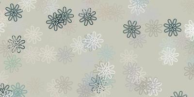 struttura di doodle di vettore grigio chiaro con fiori.