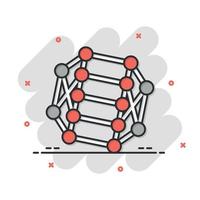 dna molecola icona nel comico stile. atomo cartone animato vettore illustrazione su bianca isolato sfondo. molecolare spirale spruzzo effetto cartello attività commerciale concetto.