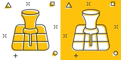 carta geografica perno icona nel comico stile. GPS navigazione cartone animato vettore illustrazione su bianca isolato sfondo. individuare posizione spruzzo effetto attività commerciale concetto.