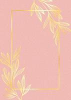 elegante oro floreale design su rosa acquerello carta struttura vettore
