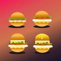 vettore illustrazione di hamburger per ristoranti, posti per mangiare, cibo, cenare menu