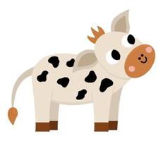 vettore vitello icona. carino cartone animato poco mucca illustrazione per bambini. azienda agricola bambino animale isolato su bianca sfondo. colorato piatto bestiame immagine per bambini