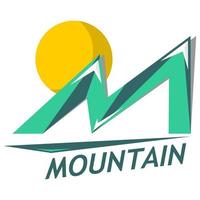 logo montagna con lettera m vettore