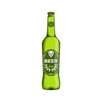 birra chiara bottiglia birra con marca etichetta su isolato sfondo, vettore illustrazione.