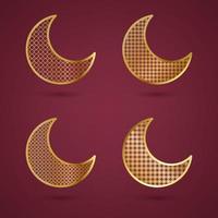 collezione di mezzaluna Luna illustrazione con islamico Arabo modello vettore
