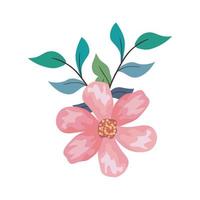 rosa fiore disegno con le foglie vettore design