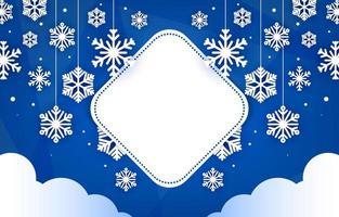 appeso stile carta fiocchi di neve natura vettore
