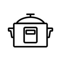 pentola di coccio cucina icona vettore schema illustrazione