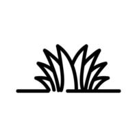 piccolo lussureggiante cespuglio di erba icona vettore schema illustrazione