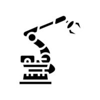 braccio robot industria glifo icona vettore illustrazione