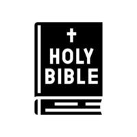 Bibbia libro glifo icona vettore illustrazione