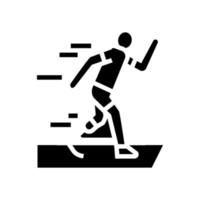 in esecuzione corridore portatori di handicap atleta glifo icona vettore illustrazione