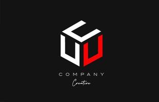 u rosso bianca tre lettera cubo alfabeto lettera logo icona design. creativo modello per azienda e attività commerciale vettore