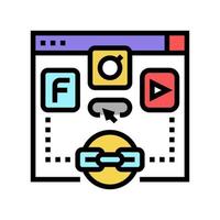 sociale bookmarking colore icona vettore illustrazione