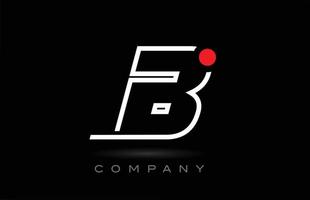 rosso punto B alfabeto lettera logo icona design su nero sfondo. creativo modello per attività commerciale e azienda vettore