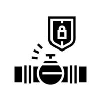 protezione sistema di tubatura costruzione glifo icona vettore illustrazione