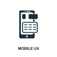 mobile UX icona a partire dal mobile App sviluppo collezione. semplice linea mobile UX icona per modelli, ragnatela design e infografica vettore