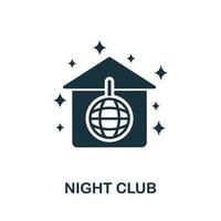 notte club icona. semplice illustrazione a partire dal notte club collezione. creativo notte club icona per ragnatela disegno, modelli, infografica e Di Più vettore
