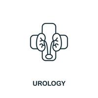 urologia icona a partire dal medico collezione. semplice linea elemento urologia simbolo per modelli, ragnatela design e infografica vettore