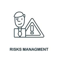 rischi gestione icona a partire dal globale attività commerciale collezione. semplice linea rischi gestione icona per modelli, ragnatela design e infografica vettore
