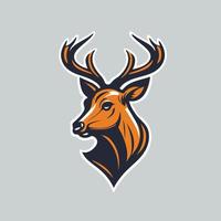 cervo testa logo portafortuna icona illustrazione su isolato sfondo vettore