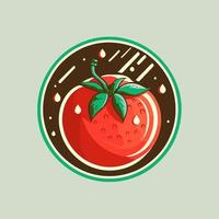 rosso pomodoro logo design vettore illustrazione