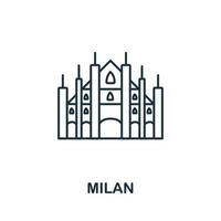 Milano icona a partire dal Italia collezione. semplice linea Milano icona per modelli, ragnatela design e infografica vettore