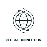 globale connessione icona a partire dal globale attività commerciale collezione. semplice linea globale connessione icona per modelli, ragnatela design e infografica vettore