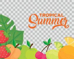 tropicale estate striscione, e fresco frutta vettore