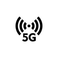 5g Rete semplice piatto icona vettore illustrazione