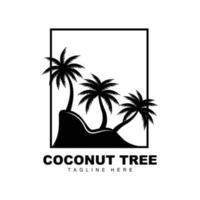 Noce di cocco albero logo, oceano albero vettore, design per modelli, Prodotto marchio, spiaggia turismo oggetto logo vettore