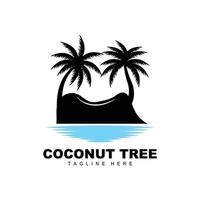 Noce di cocco albero logo, oceano albero vettore, design per modelli, Prodotto marchio, spiaggia turismo oggetto logo vettore