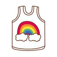 canotta con grazioso design arcobaleno per gay pride vettore