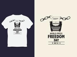 mondo stampa la libertà giorno tipografia t camicia design con vettore