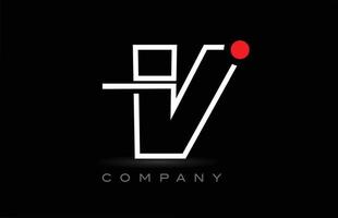 rosso punto v alfabeto lettera logo icona design su nero sfondo. creativo modello per attività commerciale e azienda vettore