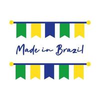 made in brasile banner con ghirlande appese vettore
