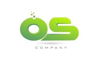 Iscritto qs alfabeto lettera logo icona combinazione design con puntini e verde colore. creativo modello per azienda e attività commerciale vettore