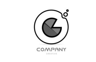 g nero e bianca geometrico alfabeto lettera logo icona con cerchio. creativo modello per azienda e attività commerciale vettore