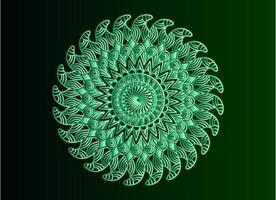 disegno mandala arabesco ornamentale, floreale e astratto verde vettore