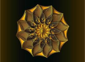 design mandala arabesco ornamentale, floreale e astratto dorato vettore