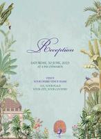 Mughal nozze ricezione invito carta design. invito carta per ricezione o nozze stampa vettore illustrazione.