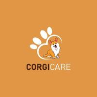 corgi cane logo vettore