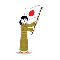 donna celebrare Giappone indipendenza giorno vettore
