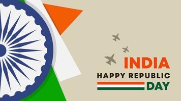 India repubblica giorno celebrazione su 26 gennaio. semplice stile sfondo design con India bandiera simbolo vettore