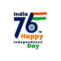 76 ° India indipendenza giorno logo design con tricolore indiano bandiera vettore