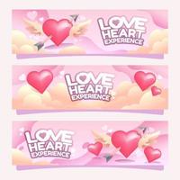 amore cuore esperienza San Valentino banner vettore