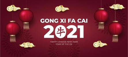 gong xi fa cai 2021 sfondo vettore