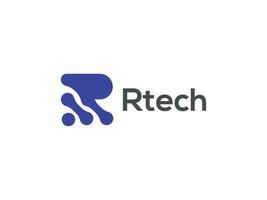 lettera r Tech logo design vettore modello