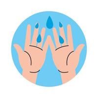 lavarsi le mani pulizia icona isolata vettore