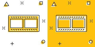 film icona nel comico stile. film cartone animato vettore illustrazione su bianca isolato sfondo. giocare video spruzzo effetto attività commerciale concetto.